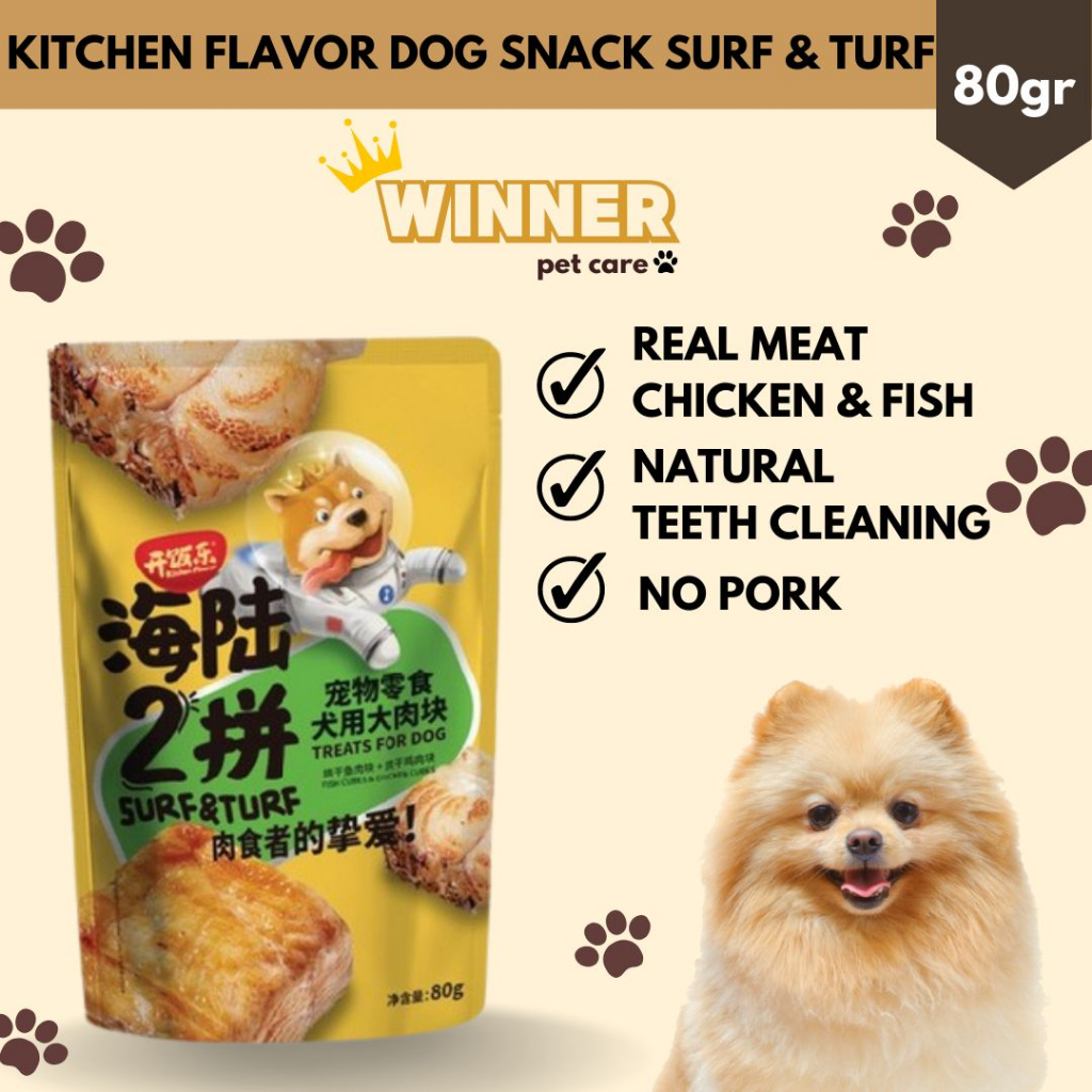 Kitchen Flavor Dog Snack Surf &amp; Turf Makanan Anjing 80gr