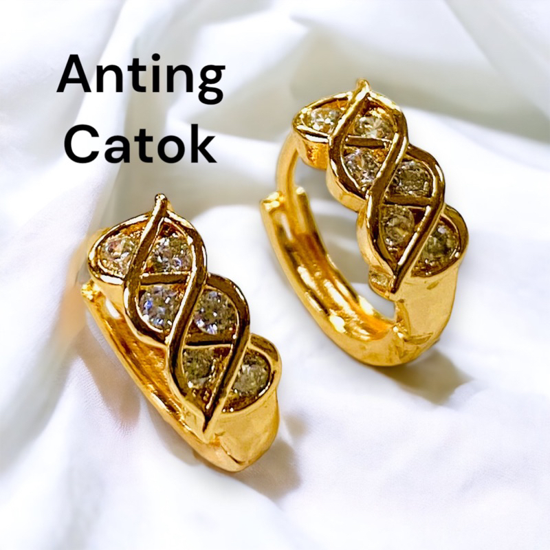 Anting wanita // perhiasan lapis emas //anting klip