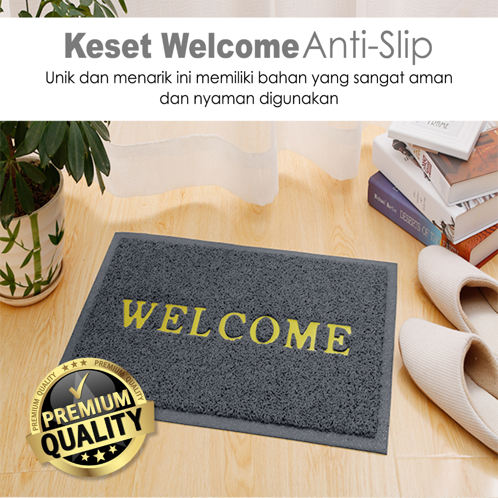 Keset Kaki PVC Anti Slip Model Mie Bihun Welcome Kualitas Premium D4A1