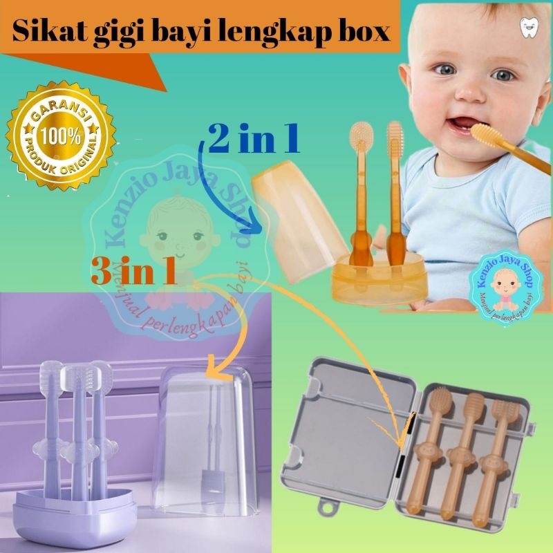 sikat gigi bayi 2 in 1 with box