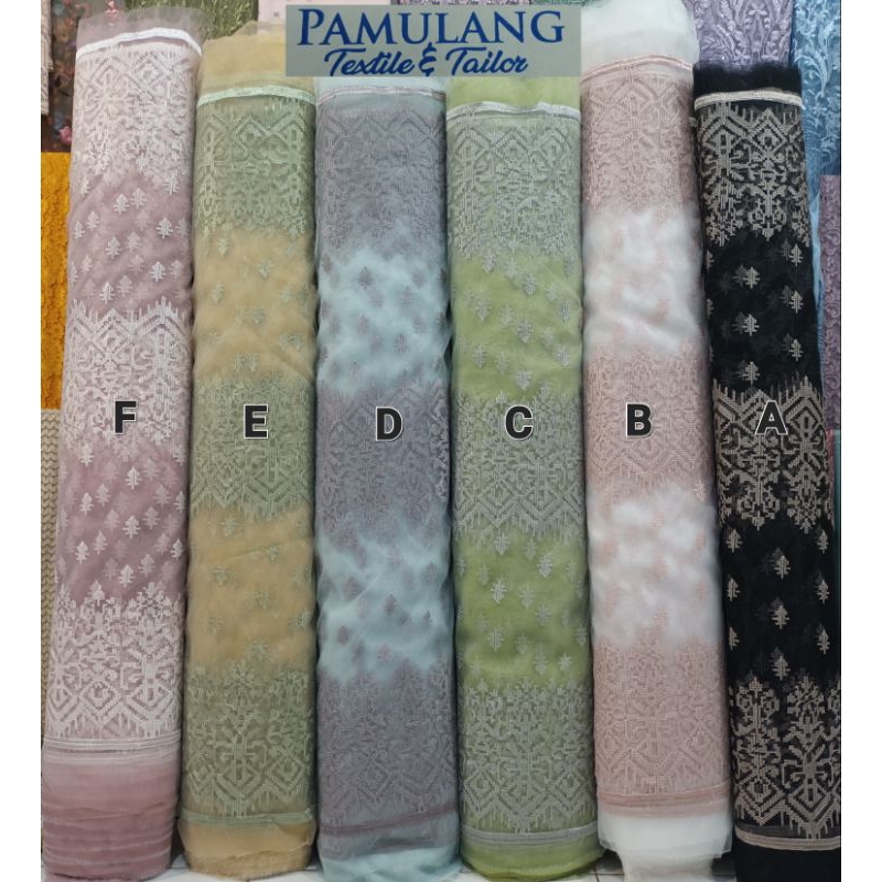 Kain Organza Embroidery Etnik Sumba || Harga Per Setengah Meter (50 cm)