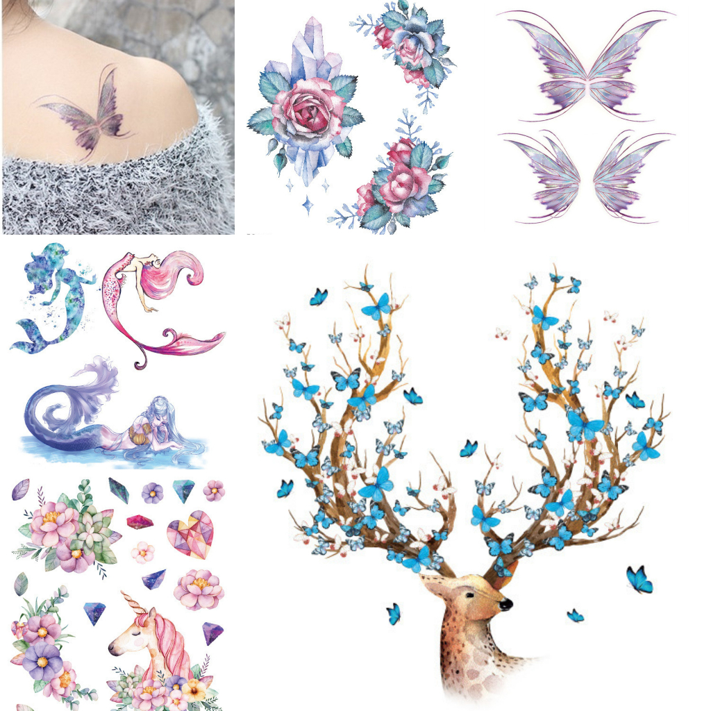 CSP151 – Water Tattoo Fairy Tale Butterfly Flower Temporer Cosplay Instan