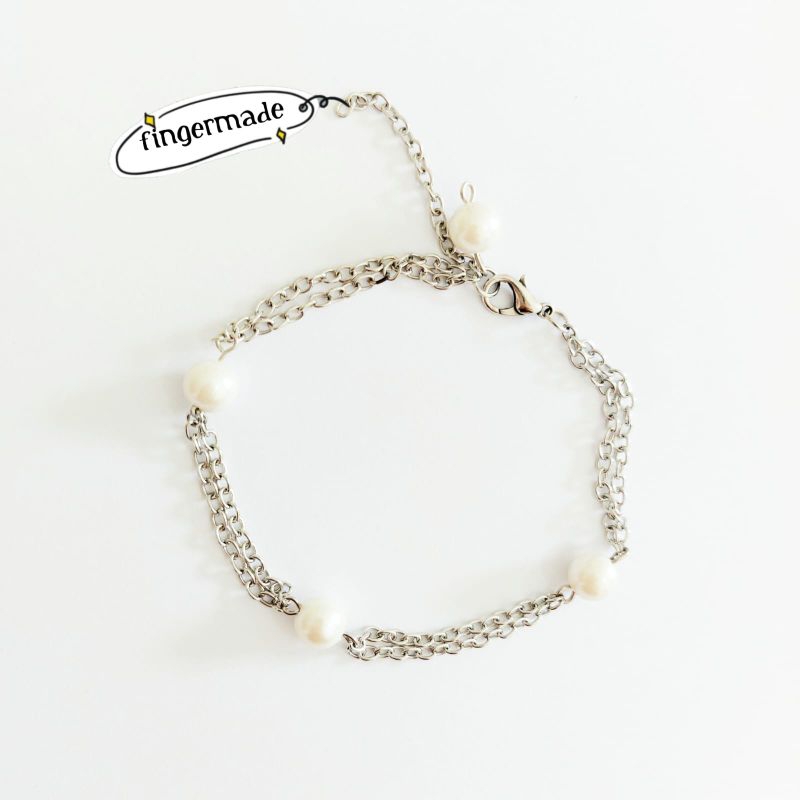 Fingermade Gelang Kaki Mutiara Rantai Pearl Anklet