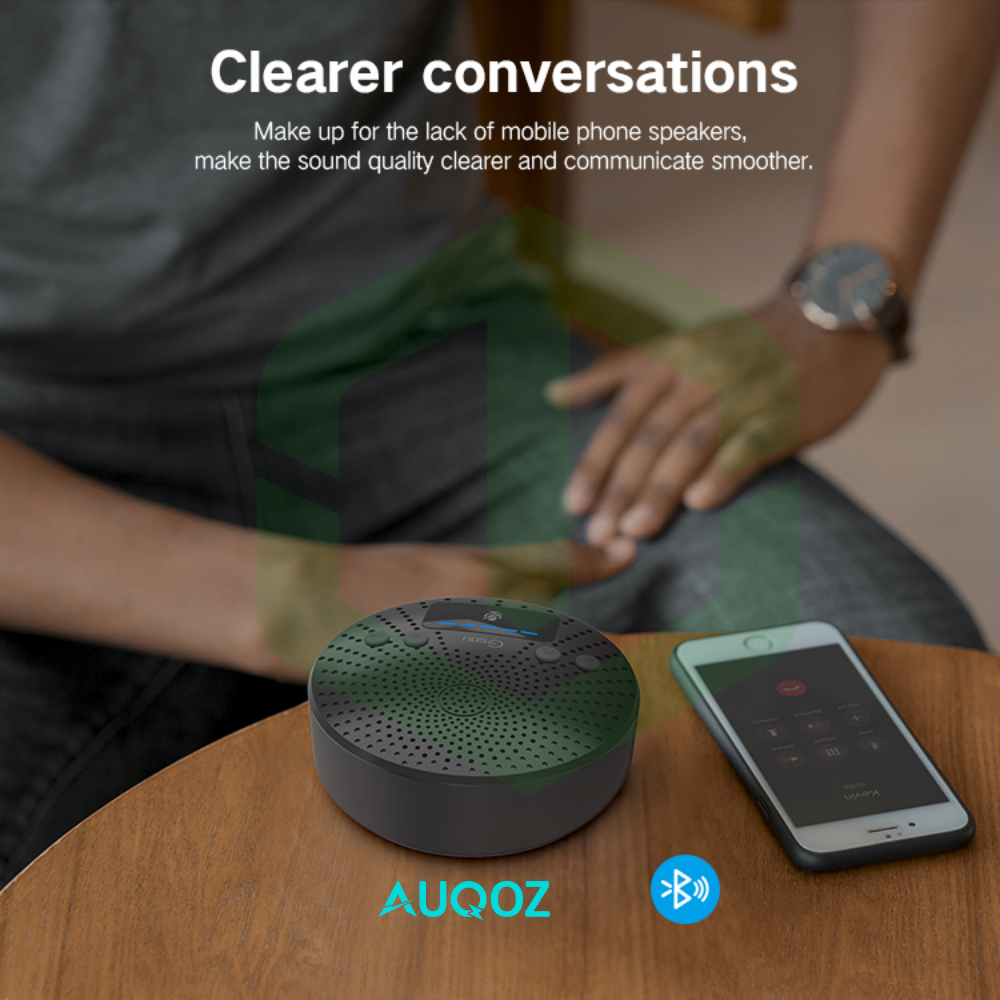 AUQOZ 2-in-1 Conference Mic Meeting and Bluetooth Speakerphone with True Noise Reduction Technology