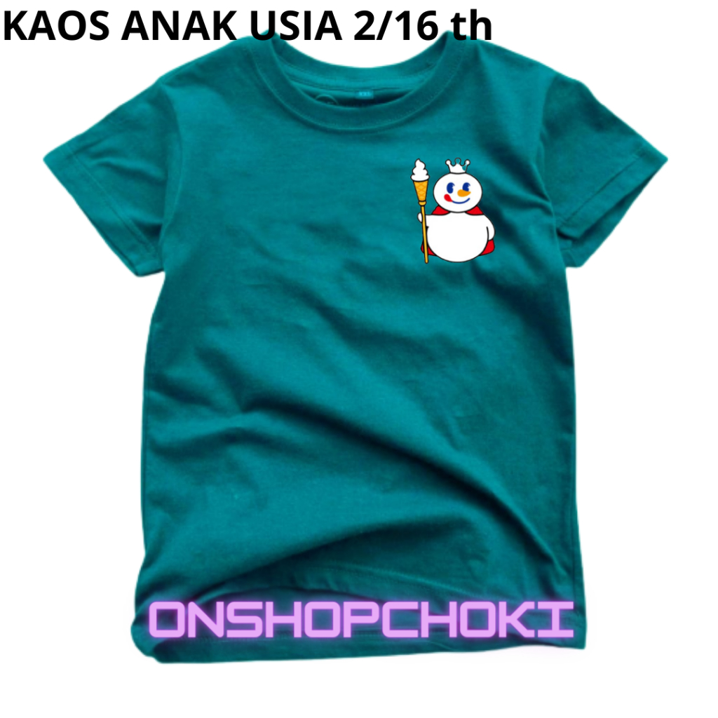 Kaos anak-anak cowok/cewek Gambar MIXUE Unisex Usia 2/16 kaos oblong pakaian anak-anak