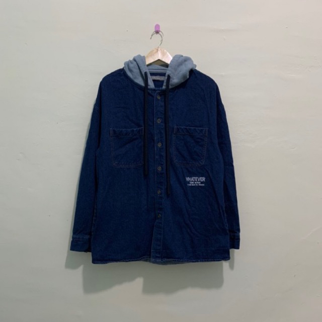 KEMEJA FRJ JEANS HOODIE DENIM SECOND ORIGINAL