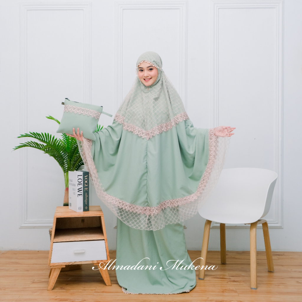 Mukena Dewasa Katun Premium - Tile Brukat Mewah