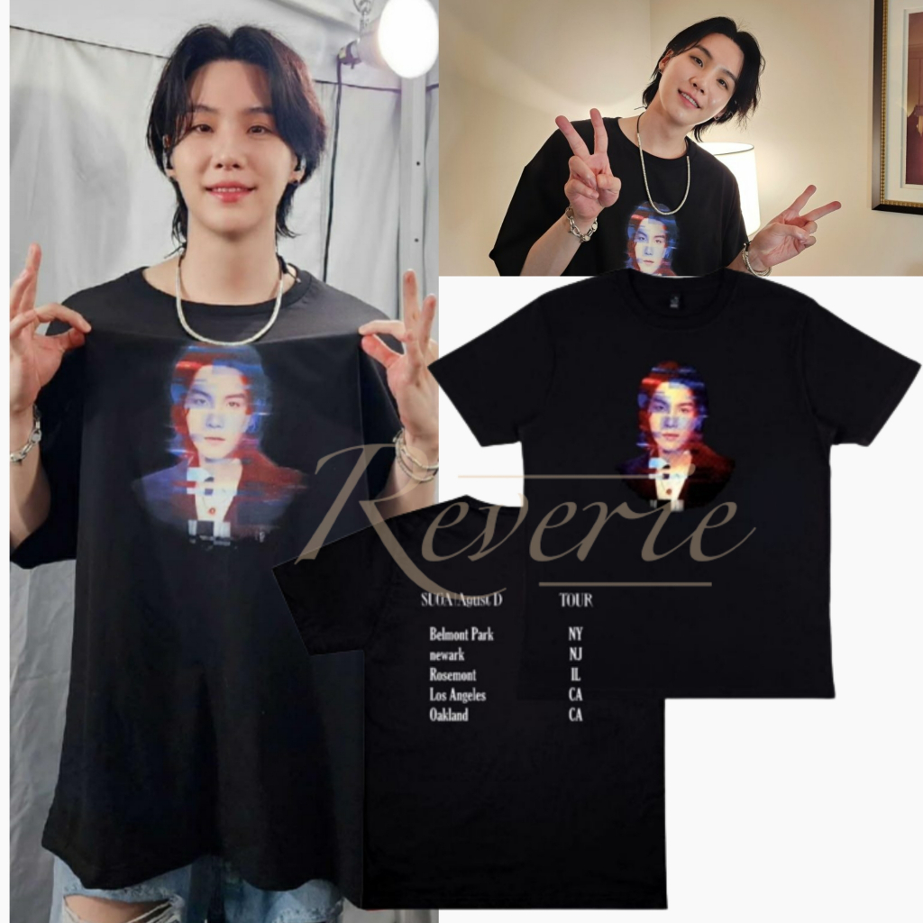 KAOS BAJU PHOTO SUGA AGUSTD CONCERT US TSHIRT D-DAY MIN YOONGI AGUST D KONSER NOBAR FASHION KPOP OUT