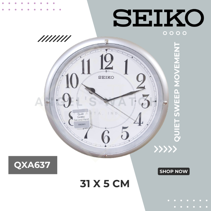 JAM DINDING SEIKO QXA637 ORIGINAL SEIKO GARANSI 1 TAHUN QUIET SWEEP