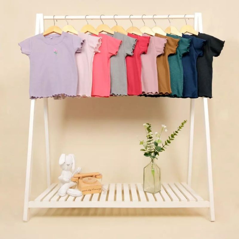 ARRA TOP / KAOS RIB ANAK PEREMPUAN 1-5 TAHUN / KAOS RIB PREMIUM LENGAN PENDEK / ATASAN RIB ANAK