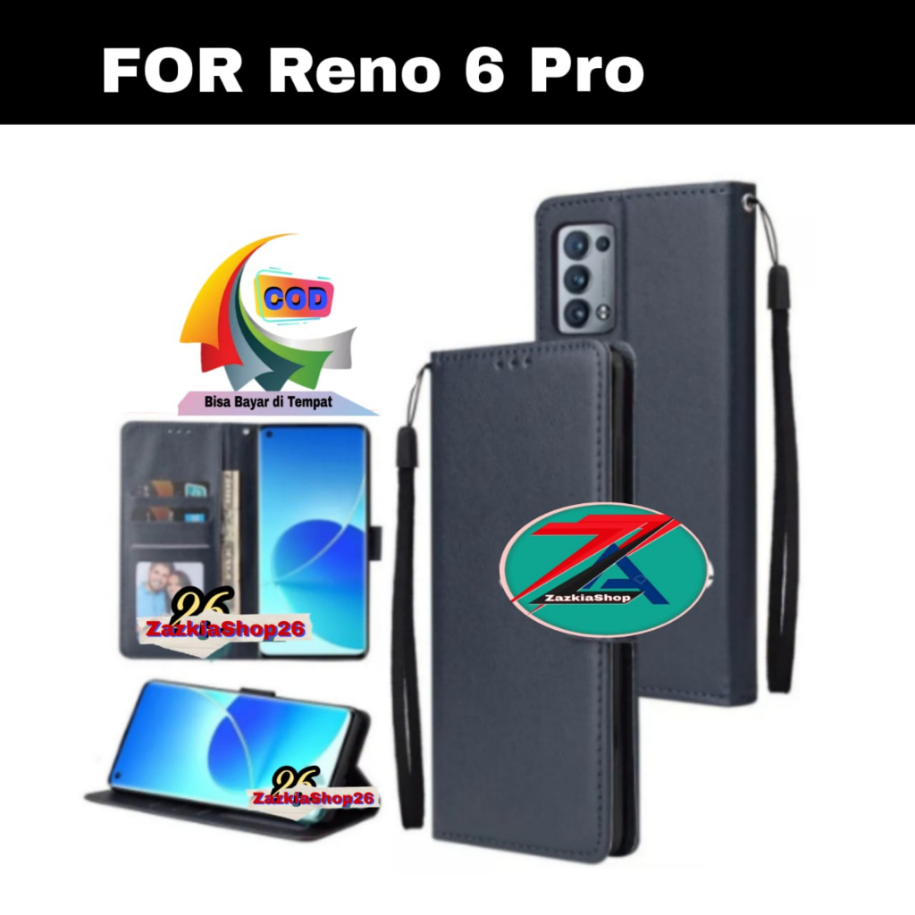 CASE FLIP CASE DOMPET KULIT FOR OPPO RENO 6 PRO/RENO 6 PRO PLUS CASING DOMPET-FLIP COVER LEATHER-SAR
