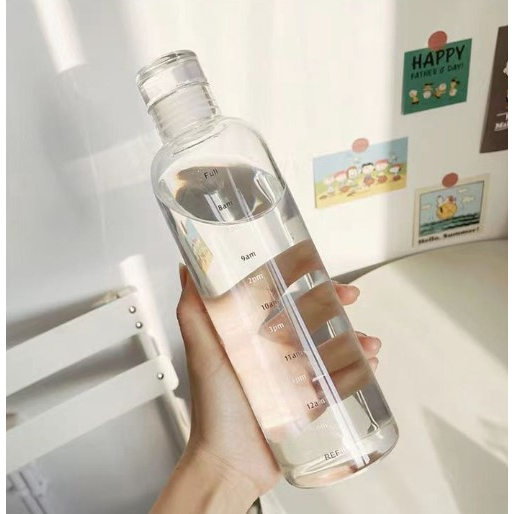 Botol Minum Aesthetic Water Bottle Termos Botol Bening Estetik Botol Minuman Plastik Berkualitas 500ML