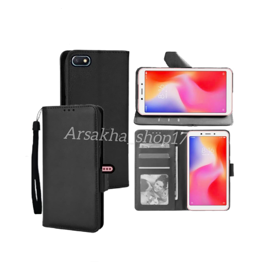 Case Dompet XIAOMI REDMI 6A   Flip Cover Leather Premium Casing Sarung Buku HP