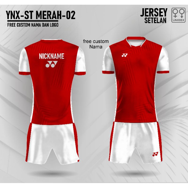 setelan Jersey dan celana badminton setelan Jersey bulutangkis Yonex strip