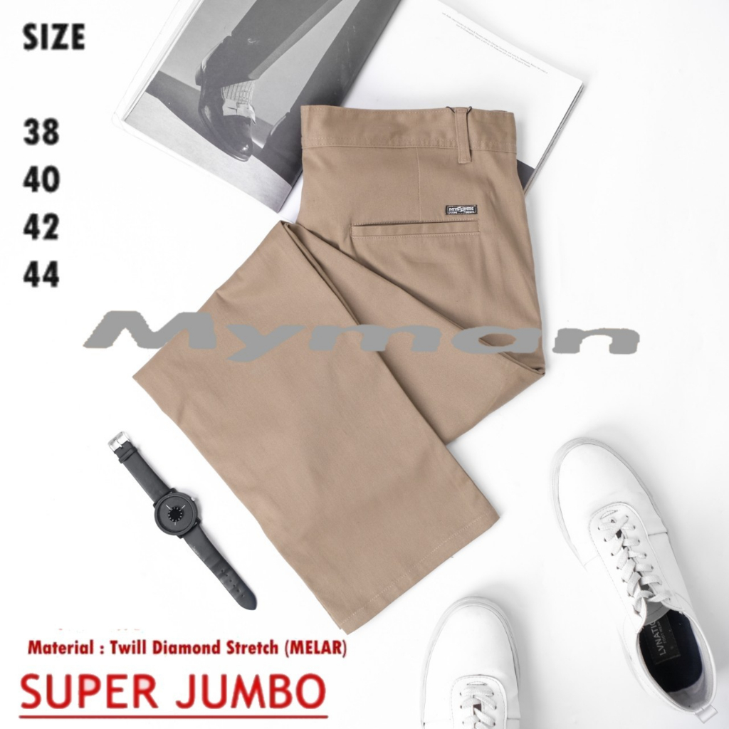 ANTARES Celana Pria ukuran jumbo 36-38-40-42 Chino