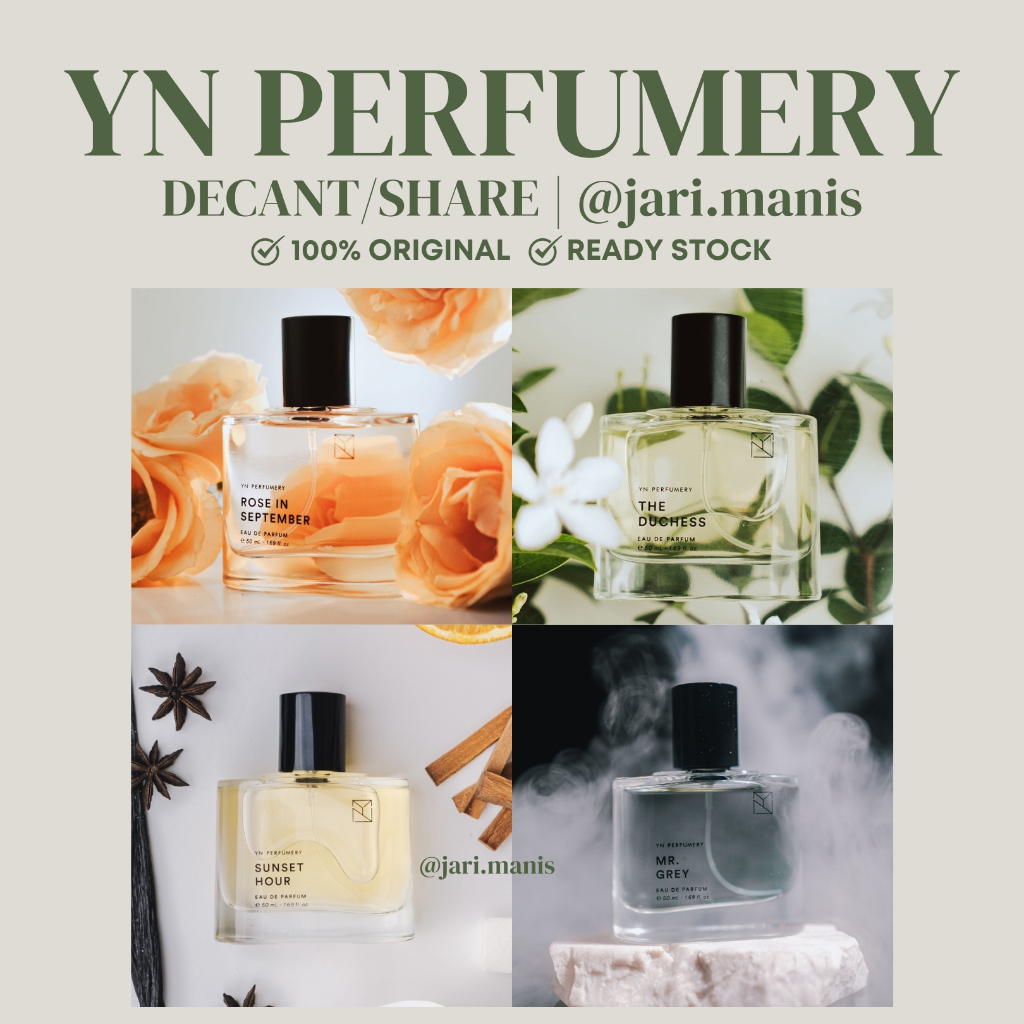 decant share - YN Perfumery Garden of Spring Rose in September The Duchess Sunset Hour Mr Grey vial tester parfum