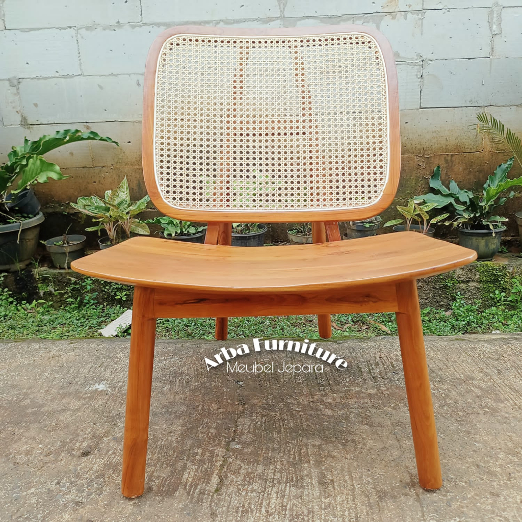 KURSI SANTAI / KURSI ROTAN KAYU JATI / KURSI SANTAI ROTAN
