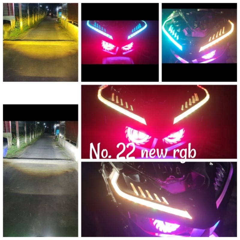 LAMPU PROJIE LED NEW VARIO 125/150 tahun 2018-UP KOMPLIT ALIS RUNING,LAMPU VARIASI VARIO ALIS BIRU/ 