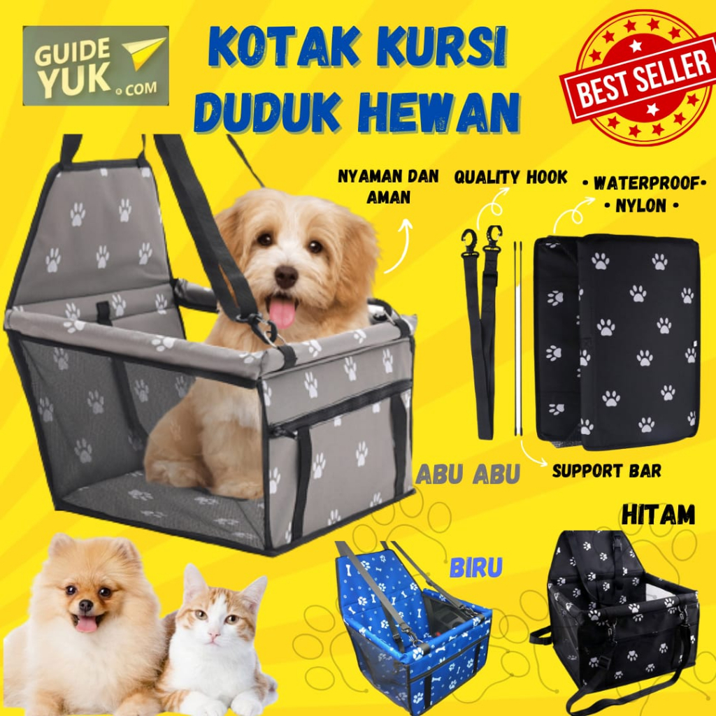 Kotak Kursi Tempat Duduk Anjing Kucing Pet Booster Waterproof Mobil