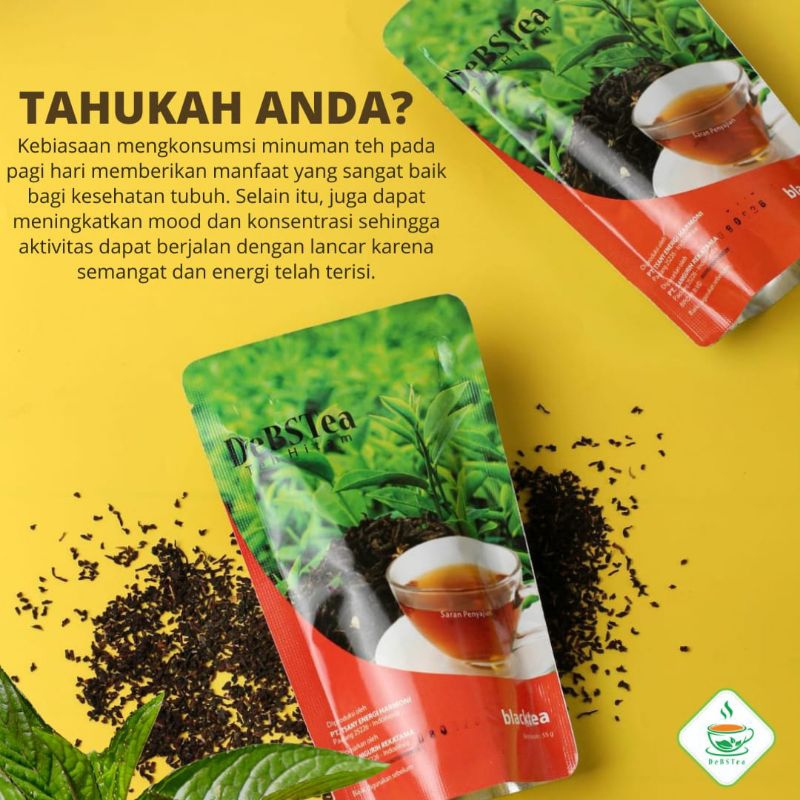 

(BEST SELLER) TEH HITAM blacktea Debstea debstea i pouch berat 55 gr