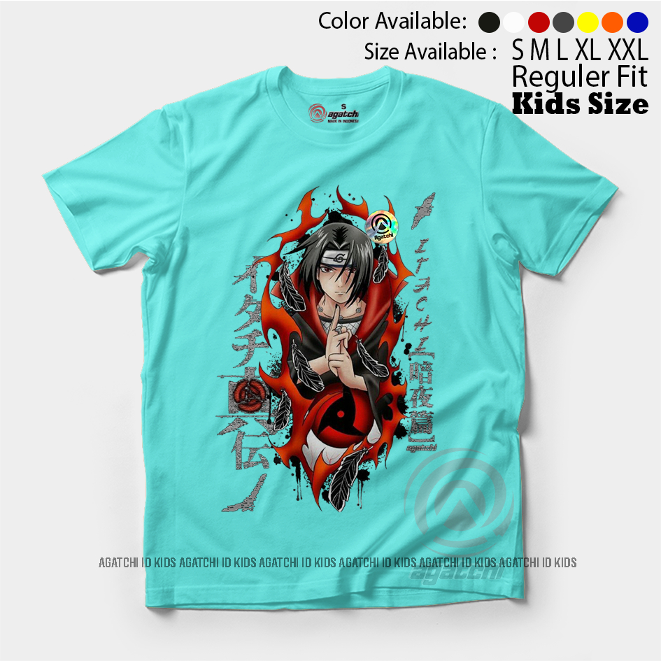 Baju Kaos Atasan Anak Laki-Laki Anime Naruto Shipuden Legend Akatsuki Uchiha Itachi