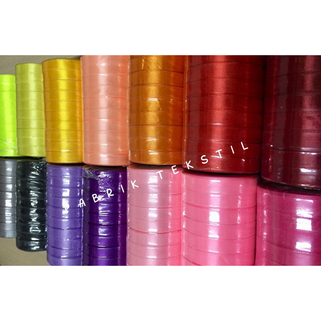 PITA SATIN 1/2 INCH (1.25 CM) / PITA SATIN WARNA / 20 YARDS PER-ROLL