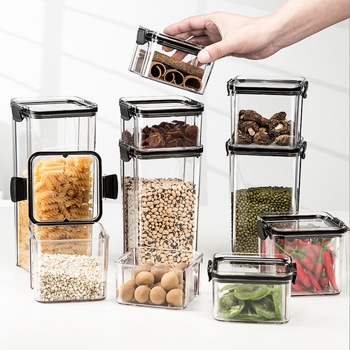 C102 Toples Kotak Snack Kedap Udara Penyimpanan Bening Cereal Kontainer Makanan Food Storage Jar Container