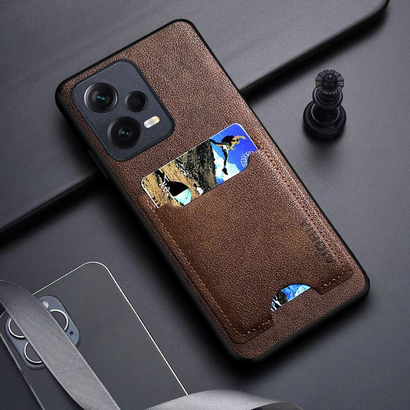 REDMI NOTE 12 PRO 4G/5G / NOTE 12 CASE LEATHER WITH SLOT CARD AIORIA COVER MODEL KULIT SOFTCASE