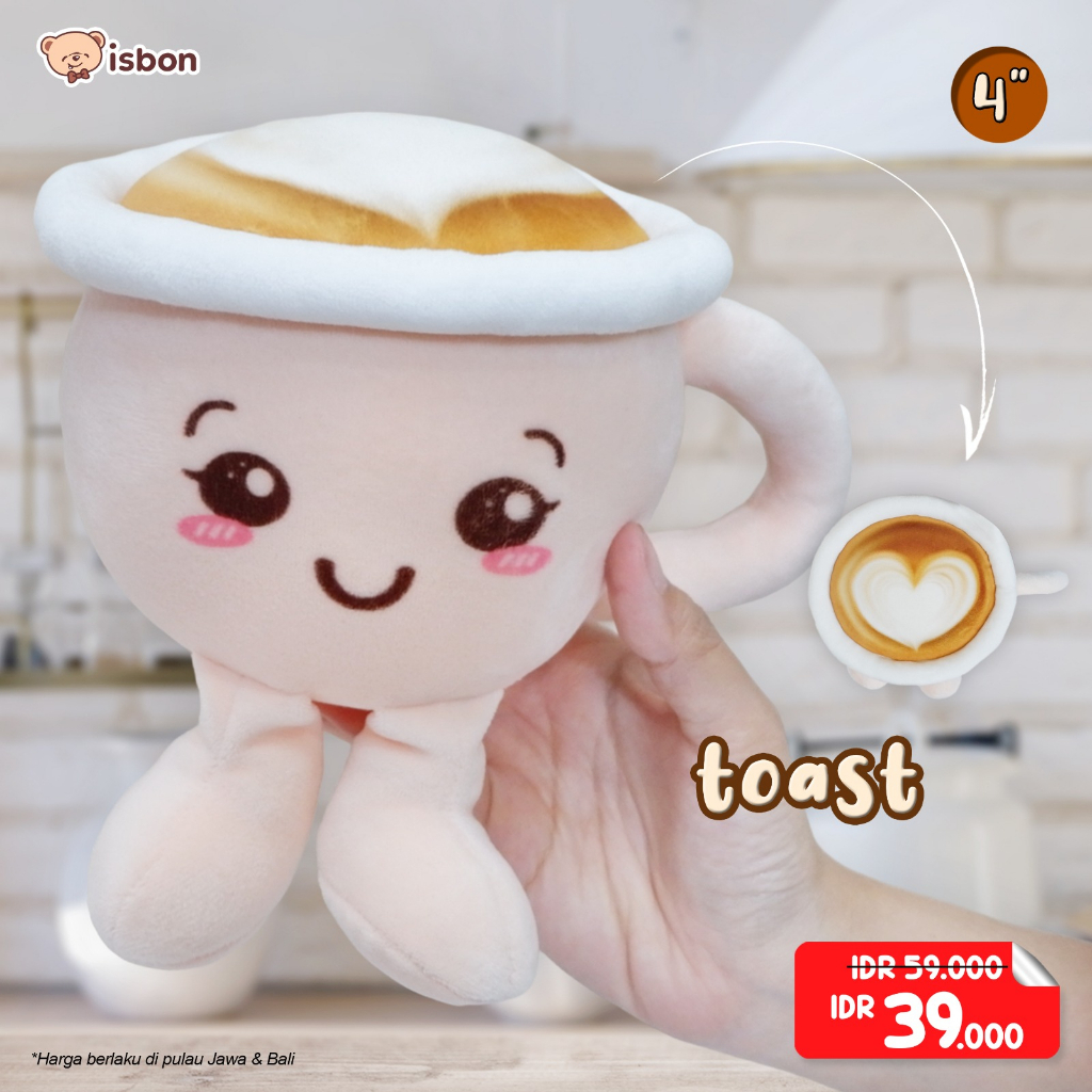 ISTANA BONEKA Coffee Cup Latteria dan Gantungan Kunci Cangkir Mini Lucu Lembut