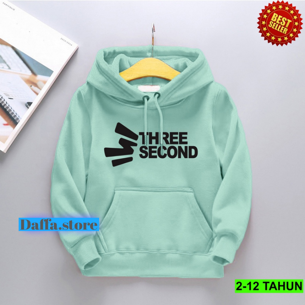 Gratong Sweater Hoodie Anak Three Second Usia 1 2 3 4 5 6 7 8 9 10 11 12 Tahun Jaket Anak Laki-Laki