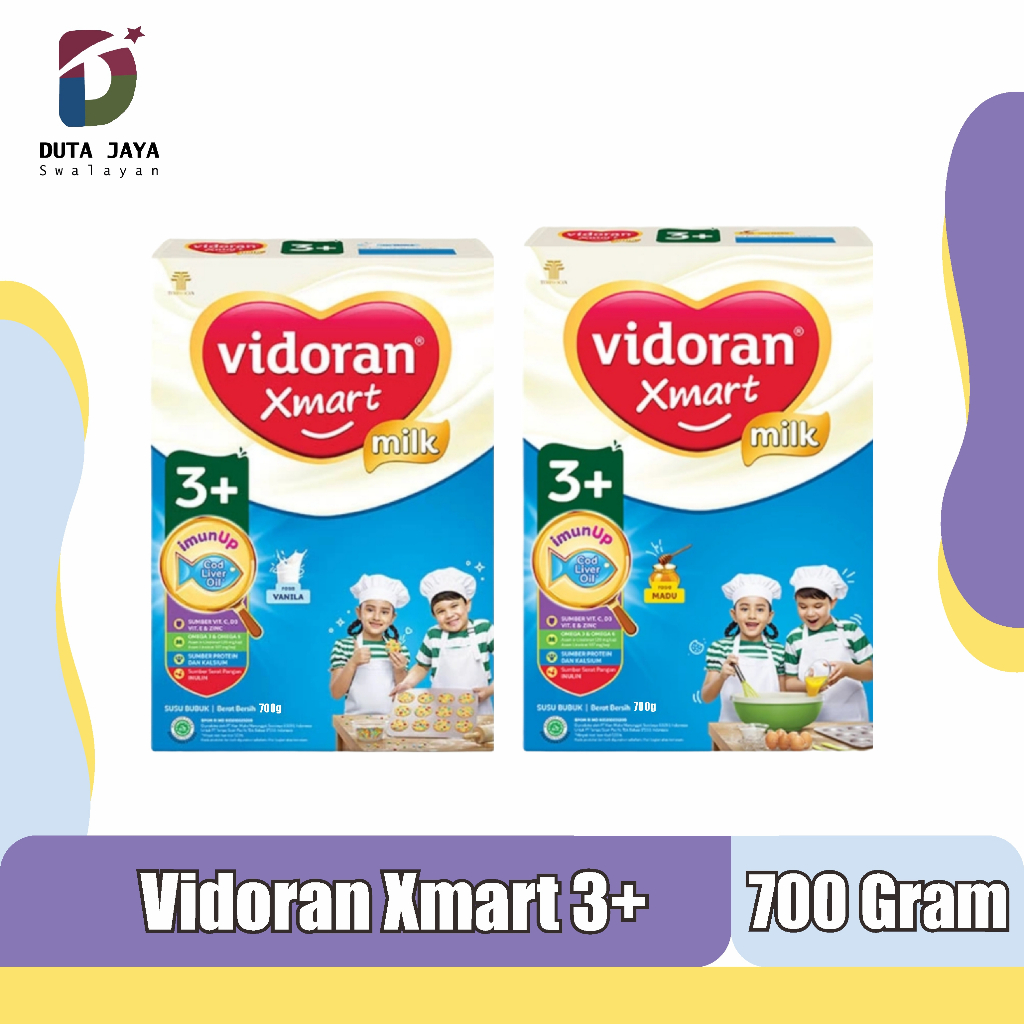 Vidoran Xmart 3+ Nutriplex Susu Formula Pertumbuhan Anak Vanilla Madu 700 Gram