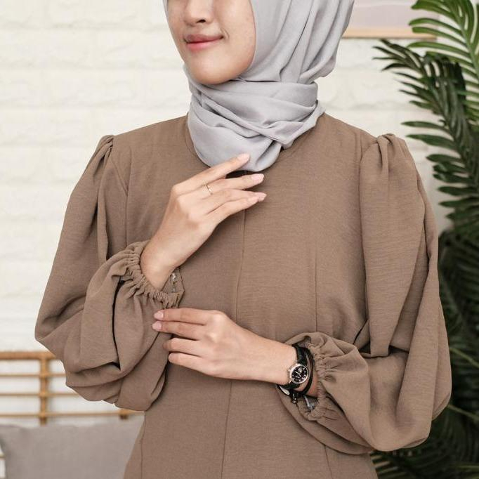 VS - RONA DRESS GAMIS PREMIUM BAHAN AIRFLOW CRINCKLE