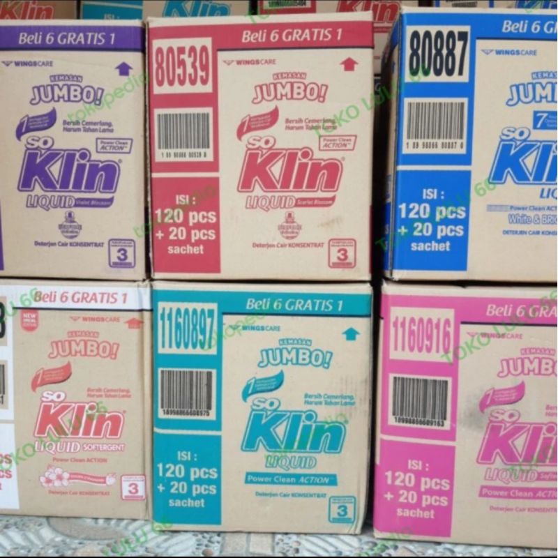 1 dus so klin liquid / so klin cair jumbo deterjen cair isi 120+20s