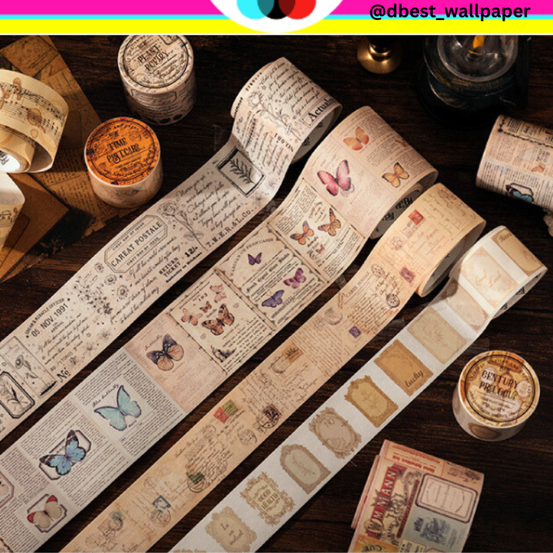 

JOURNALING WASHITAPE MASKING TAPE ISOLATIF LAKBAN SELOTIP KERTAS WASHI MOTIF CLASSIC RETRO VINTAGE