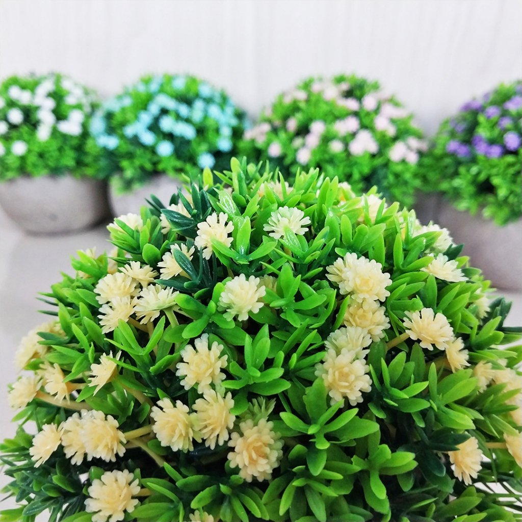 Tanaman Hias Plastik Pot Bunga Bonsai Ornamen Hiasan Bunga Pajangan Dekorasi Rumah Satu7an PBP124