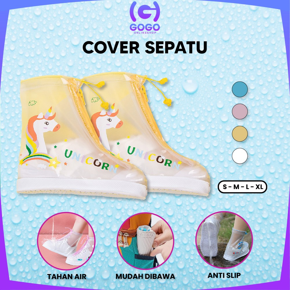 GOGO-S55 Pelindung Sepatu Anti Air Anak Unisex Tahan Air Dari Hujan / Cover Sepatu Sarung Anti Air Rain Cover Anti Bocor