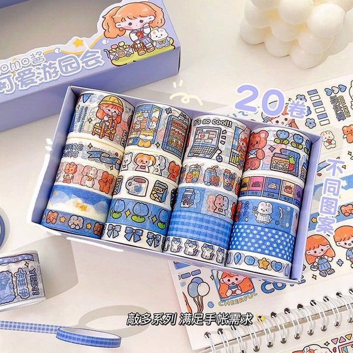 

Sticker Roll Set Momo Isi 20 Roll Stiker Dekorasi Unik Roll Tape Scrapbook DIY