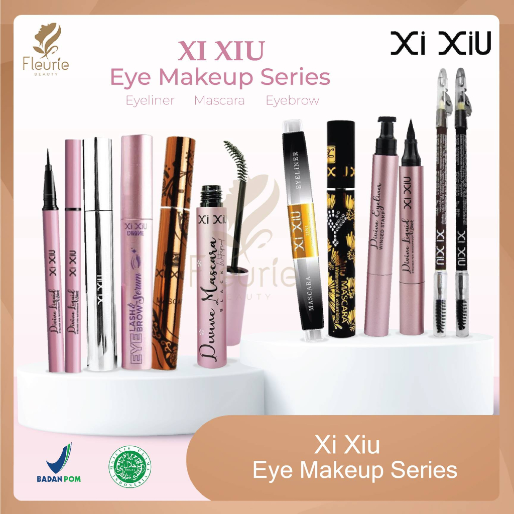 Xi Xiu Mascara Eyeliner Black - Xi Xiu Mascara Eyeliner Pen Waterproof / Winged Stamp Eyeliner / Mascara Eyeliner 2in1 Original BPOM