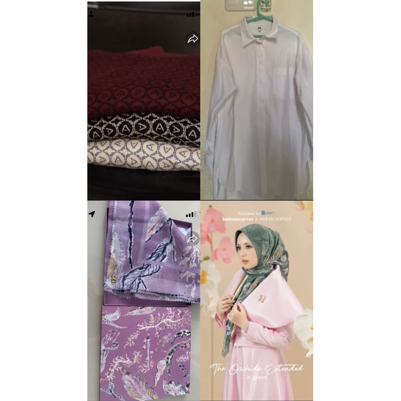 preloved aleza,uniqlo,scarf BS