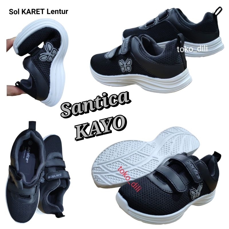 Sepatu Sekolah SANTICA  Terbaru ORIGINAL PABRIK Size: 32/35