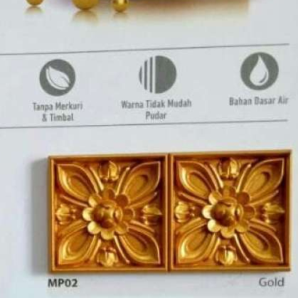 Cat Emas / Lenkote Homedeco Metalic Paint Cat Besi Beton Gypsum Kayu Water Based 1kg - MP 01 GOLD