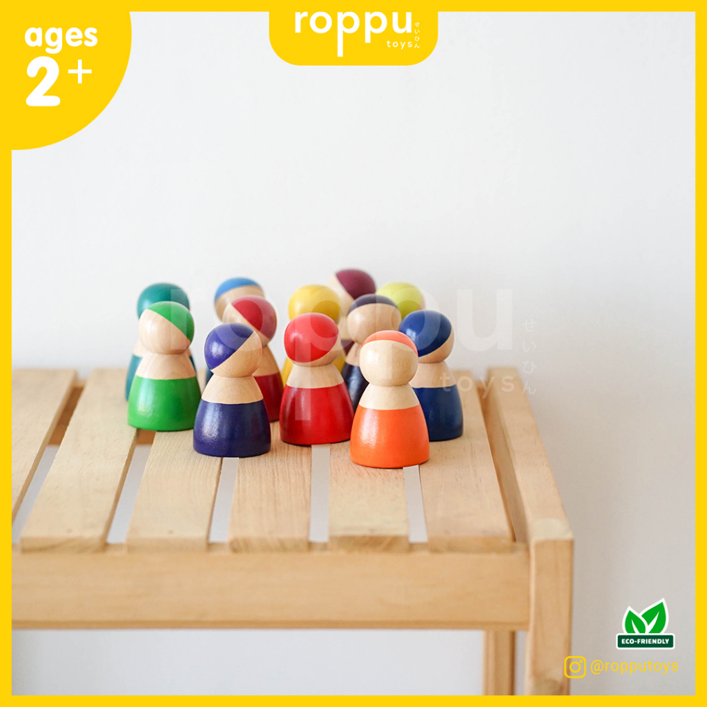 Roppu Toys Peg Dolls/  Peg Dolls/ Wooden Toys/ Mainan Kayu/ Mainan Montessori / Montessori Toys
