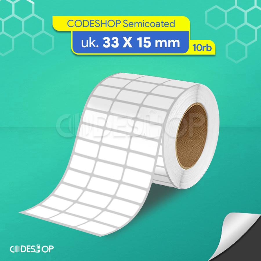 

Codeshop Stiker Label Barcode 33 x 15 mm Semicoated Core 3" 10000 Pcs