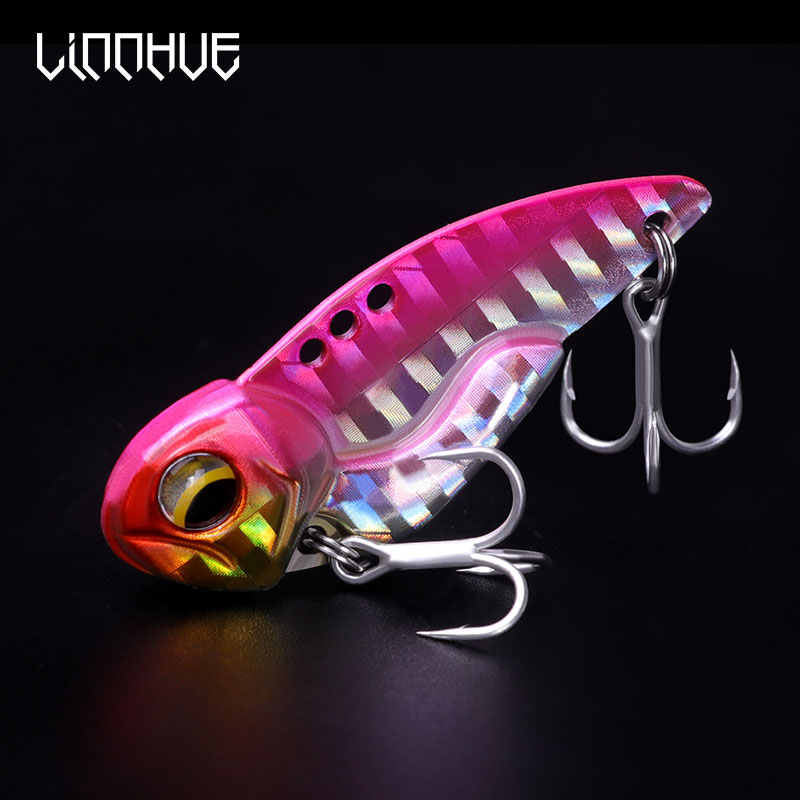 umpan pancing LINNHUE 3D, umpan memancing mata logam Vib