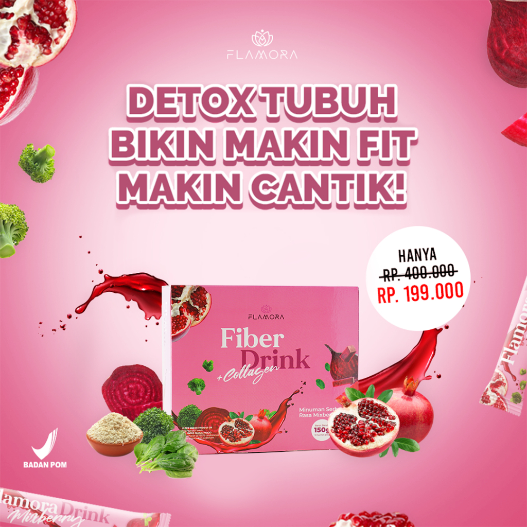 Flamora Fiber Drink Diet Detox Fiber Slimming Fiber Drink Ampuh Detox Drink Fiber Diet Herbal Fiber 