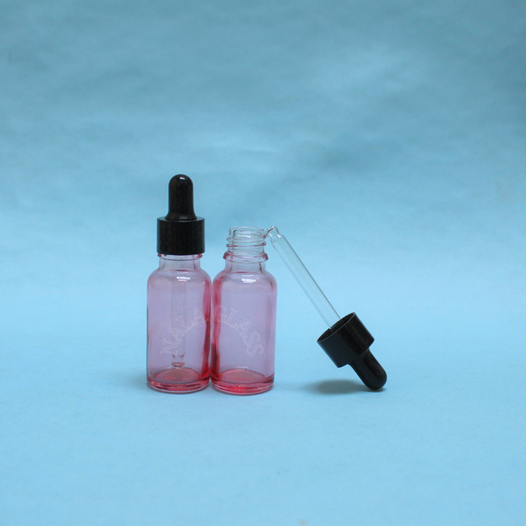 BOTOL PIPET 20ML KACA PINK/BOTOL SERUM 20ML RING SMOOTH
