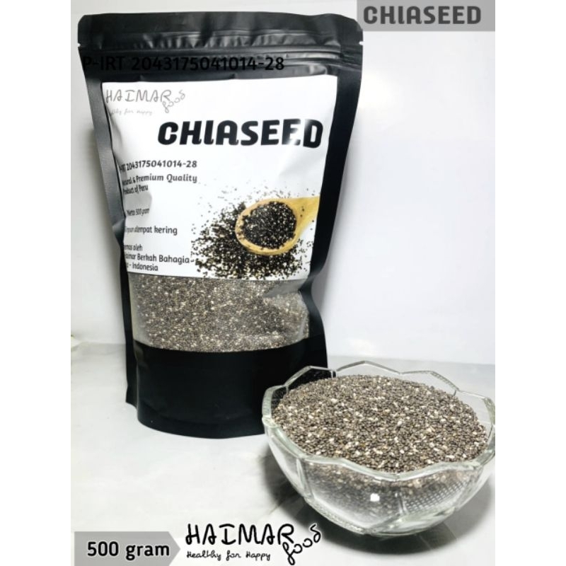 

Chiaseed - Biji Chia 500 gr gram, Standing Pouch - HAIMAR food