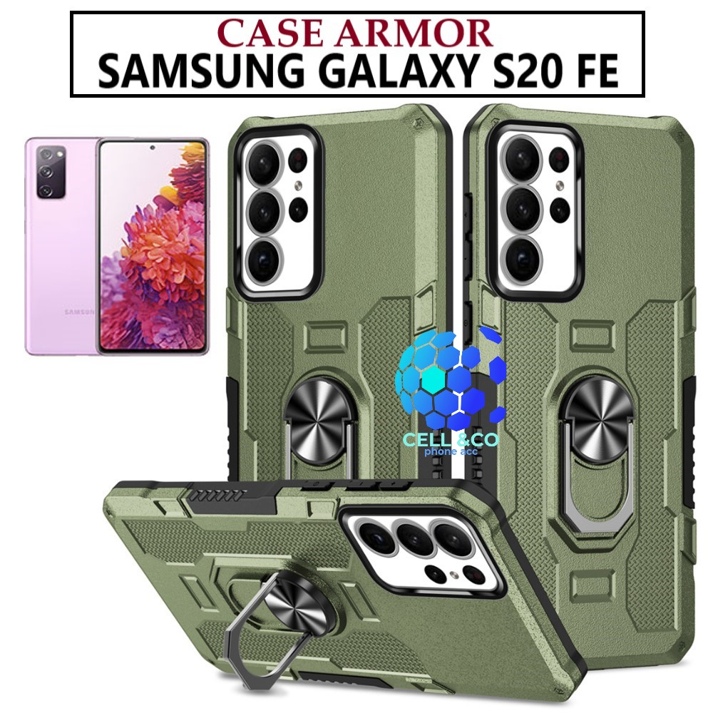 Case Armor SAMSUNG GALAXY S20 FE Iring Cincin Magnetic Kesing Hp Protect kamera Premium Hard Case Standing Robot Pelindung Kamera