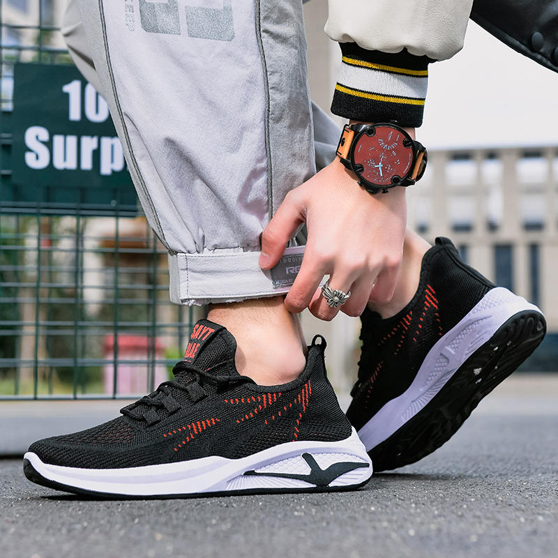 Highland Sepatu Sneakers Pria Casual Import Hitam Sepatu Cowok Keren Sekolah Sepatu Fashion Tali Running Men Shoes MR150