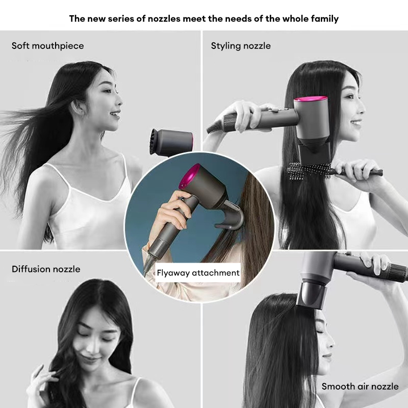 【COD】5 IN1 Supersonic Hair Dryer (Dengan Nozzle) Ion Negatif Hot Cold Air Rambut Pengering Pengering Rambut